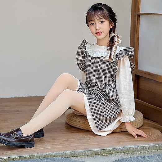 Brachy Girls Pack Of 2 Girls Thermal Tights | Fleece Lined Winter Warm Tights | Soft Stretchable Thermal Leggings for Stretch Fit Tights Pantyhose Stockings | Ideal for Ballet Dancing Everyday Activity