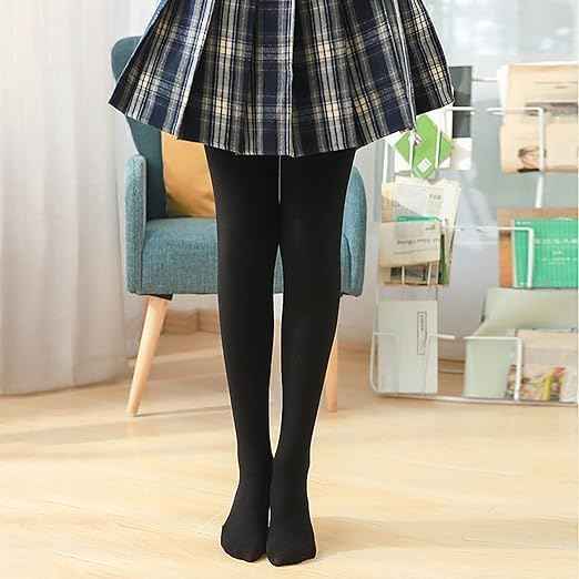 Brachy Girls Pack Of 2 Girls Thermal Tights | Fleece Lined Winter Warm Tights | Soft Stretchable Thermal Leggings for Stretch Fit Tights Pantyhose Stockings | Ideal for Ballet Dancing Everyday Activity