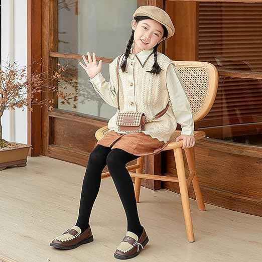 Brachy Girls Kids Black Winter Warm Ultra Soft Fur Stretchable Tights for Girls | Thermal Fur Stockings