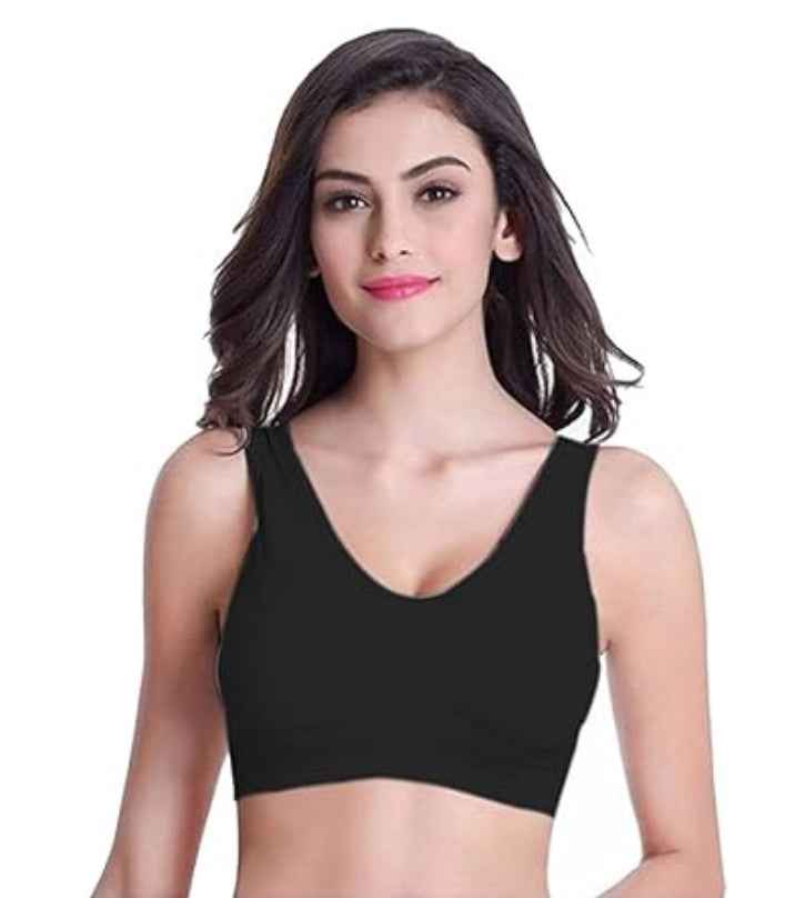 Pack Of 2 Womens Fashion Sports Bra | Seamless, Padded, Non-Wired Gym & Yoga Bra | High Support, Comfortable Everyday Bralette
