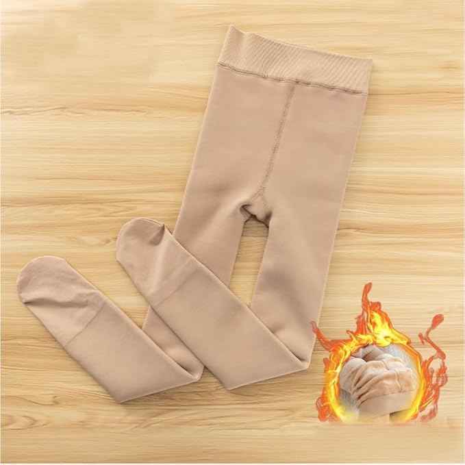 Brachy Girls Pack Of 2 Girls Thermal Tights | Fleece Lined Winter Warm Tights | Soft Stretchable Thermal Leggings for Stretch Fit Tights Pantyhose Stockings | Ideal for Ballet Dancing Everyday Activity