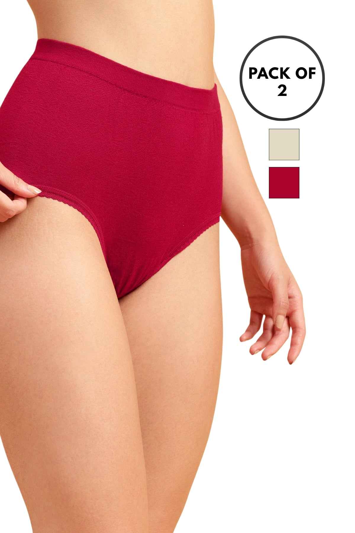 Pack Of 2 Women's Soft Organic Full Coverage High-Rise Stretchable Pregnancy and Maternity Panty