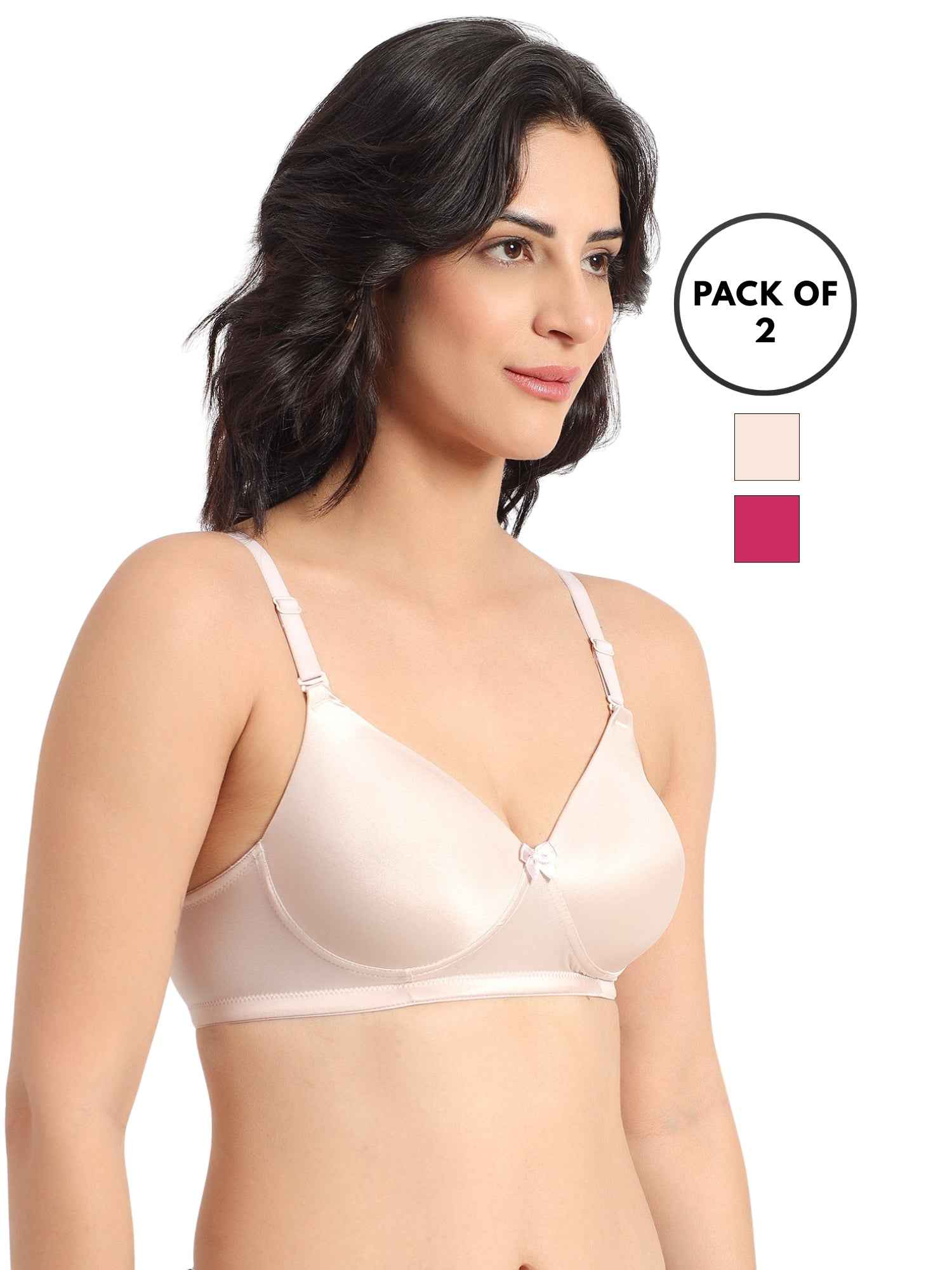 Women Magenta Plus Size Padded Comfortable High Support Big-Cup Bra