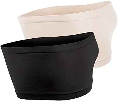 Brachy Women Pack 2 Lightly Padded Seamless Rapid Dry Bandeau Tube Bra