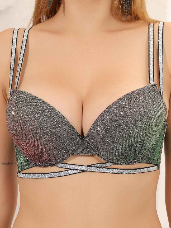 Brachy Women for Honeymoon Sexy Sparkly Crystal Diamond Club Bra and M
