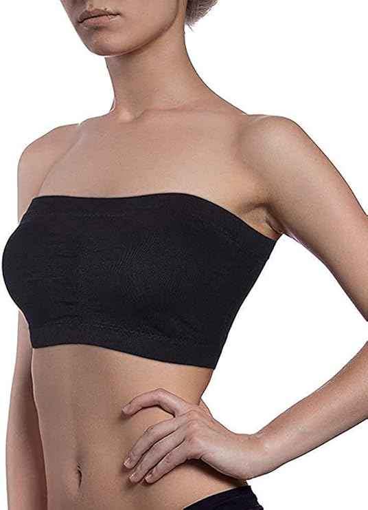 Brachy Women Pack 2 Lightly Padded Seamless Rapid Dry Bandeau Tube Bra