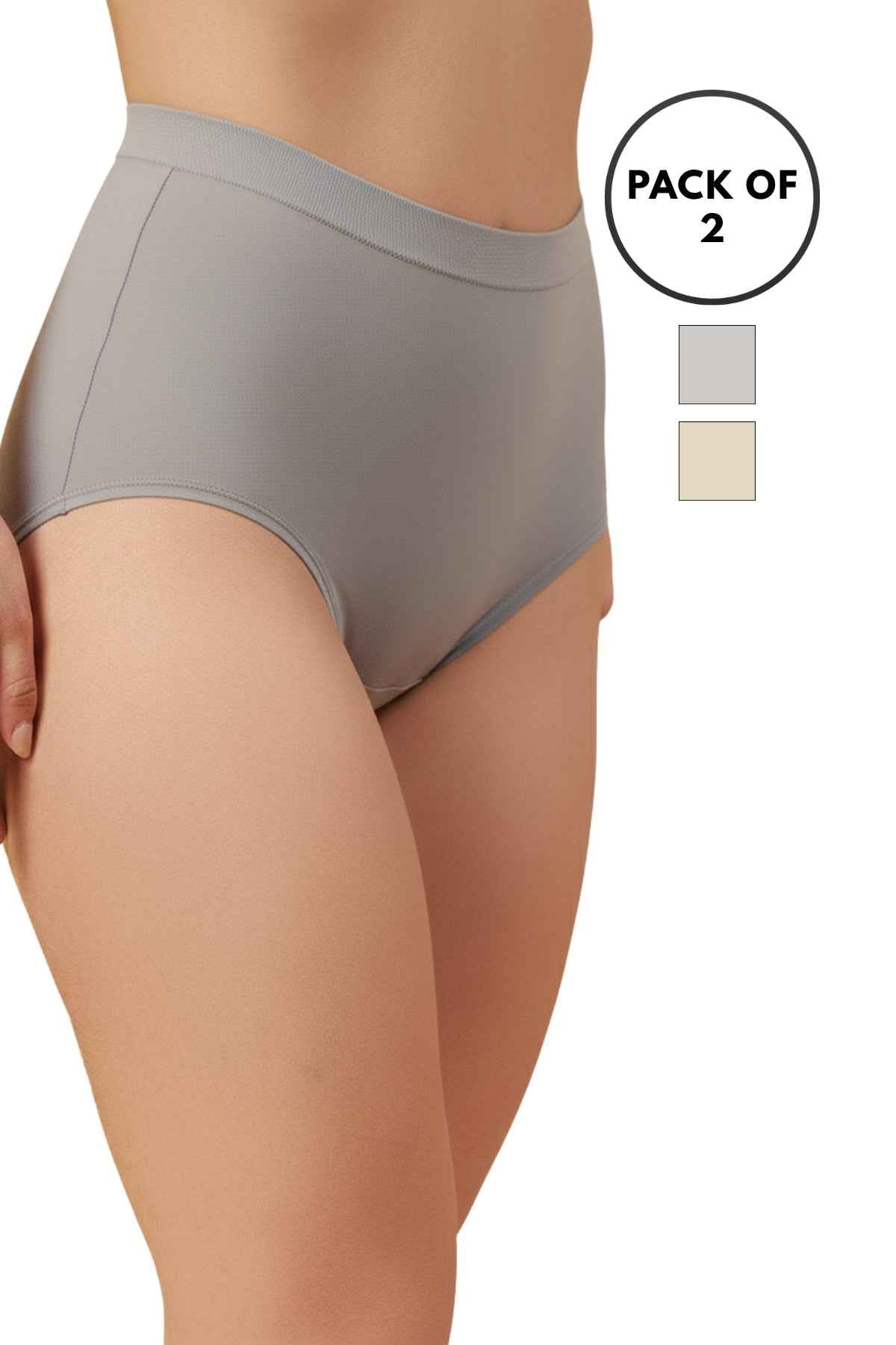 Pack Of 2 Women's Soft Organic Full Coverage High-Rise Stretchable Pregnancy and Maternity Panty