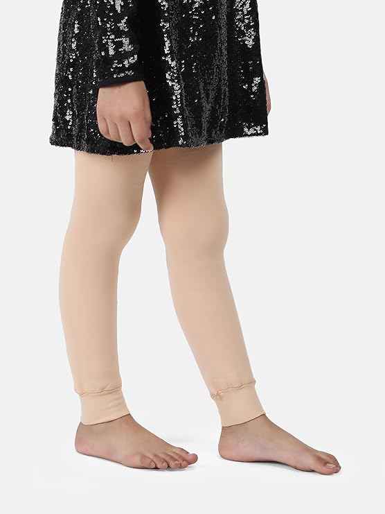 Brachy Girls Kids Skin Winter Warm Ultra Soft Fur Stretchable Thermal Tights Leggings Footless Stockings(Multicolor, 4-14 Years)