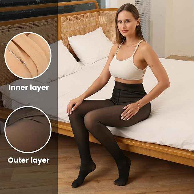 Soft Touch Thermal Leggings for Women – Ultra-Warm Fleece Lined Skinny Tights, Cozy Winter Thermal Pants,