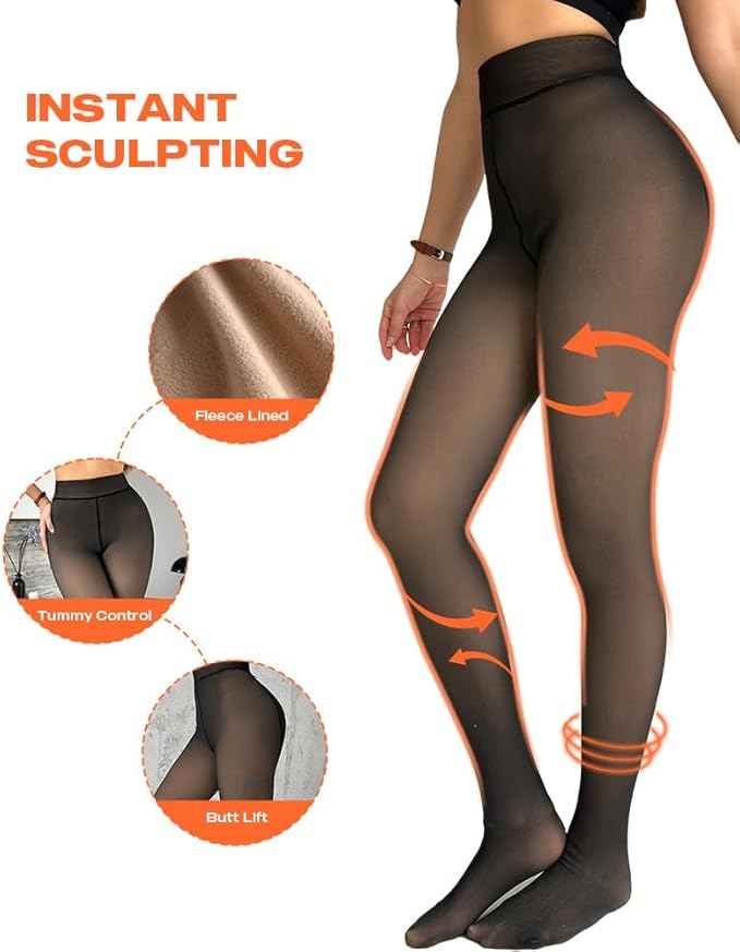 Soft Touch Thermal Leggings for Women – Ultra-Warm Fleece Lined Skinny Tights, Cozy Winter Thermal Pants,