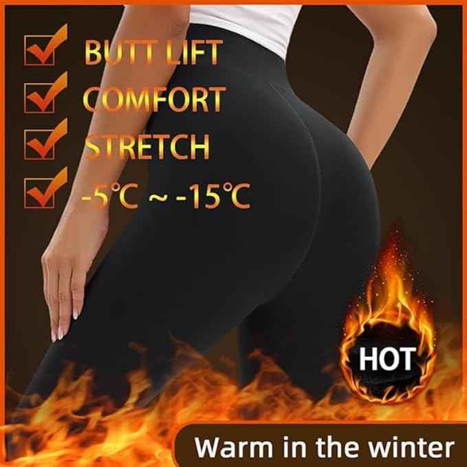 Plus Size Women Black Comfort Fleece Footed Fur Stocking Winter Wear Extra Warm, Woolen High Waisted Lined Thigh Highs