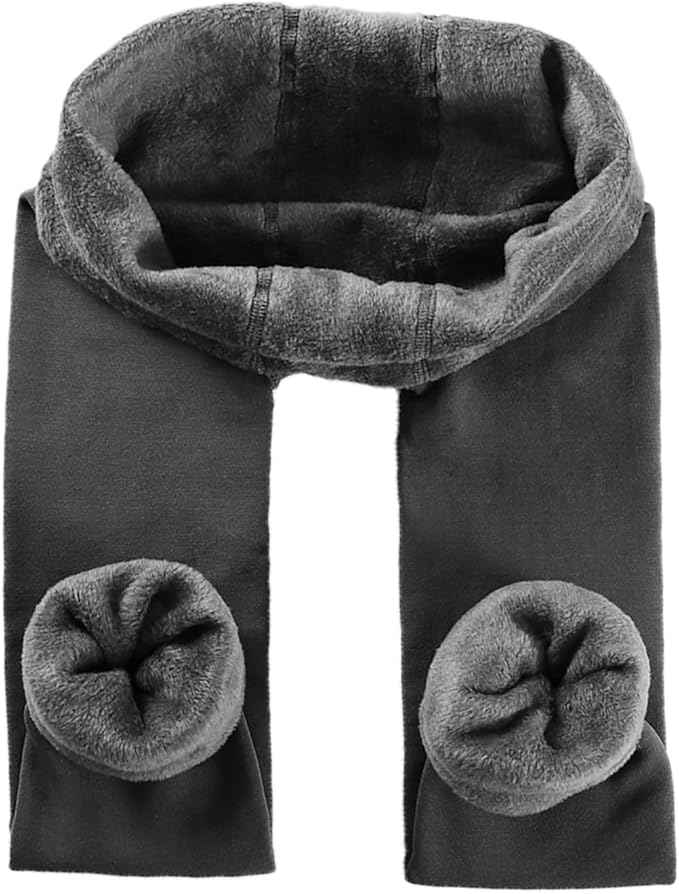 Grey Bottom Thermals Warm Winter High Waist Tummy Control Fleece Leggings for Womens