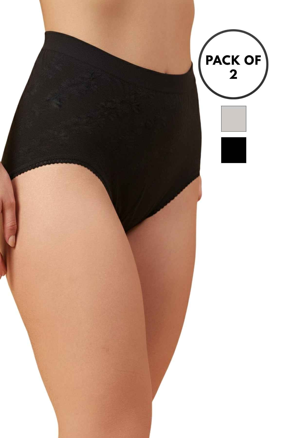 Pack Of 2 Women's Soft Organic Full Coverage High-Rise Stretchable Pregnancy and Maternity Panty