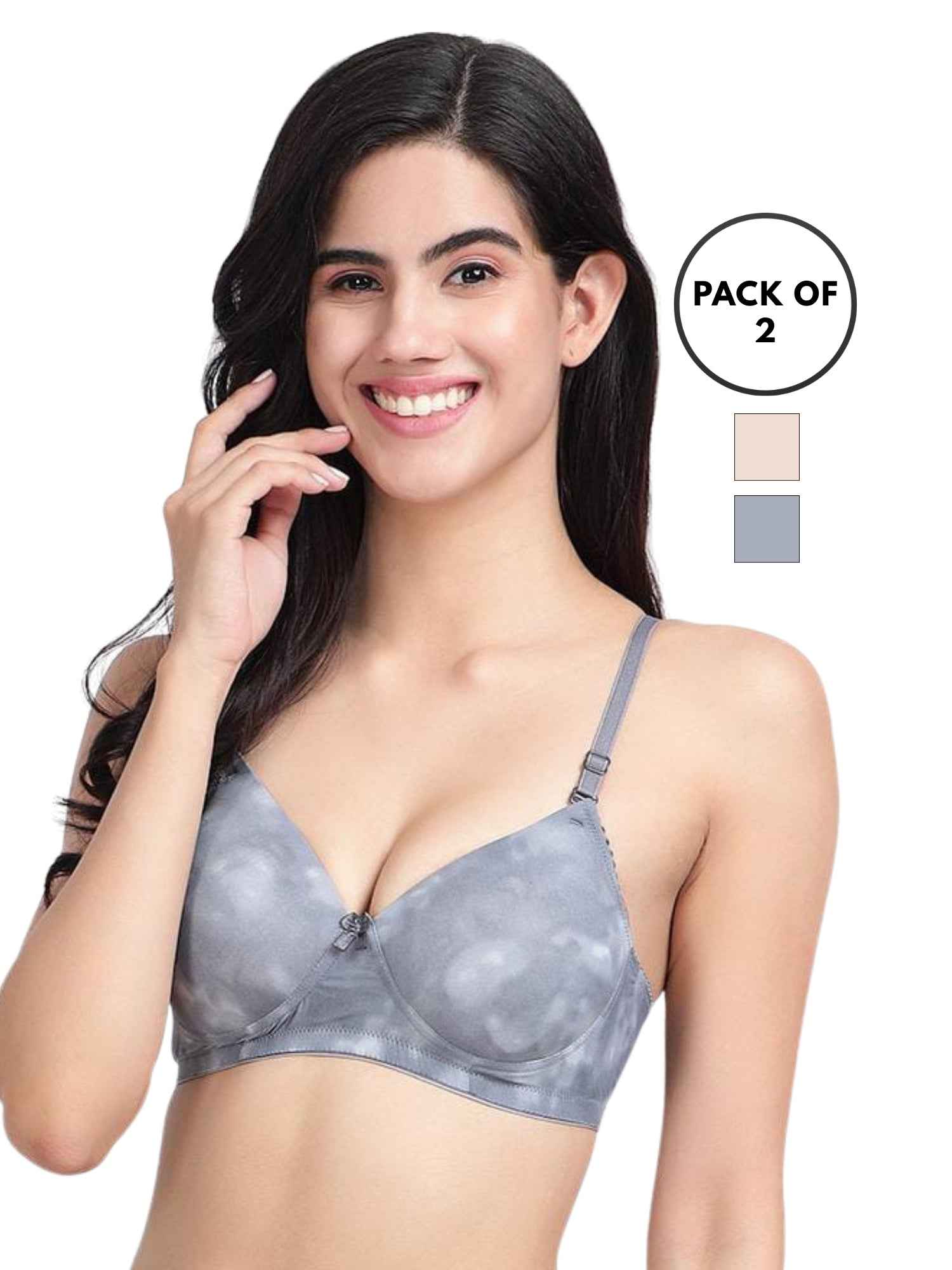 Women Plus Size Padded Comfortable High Support Big-Cup Bra