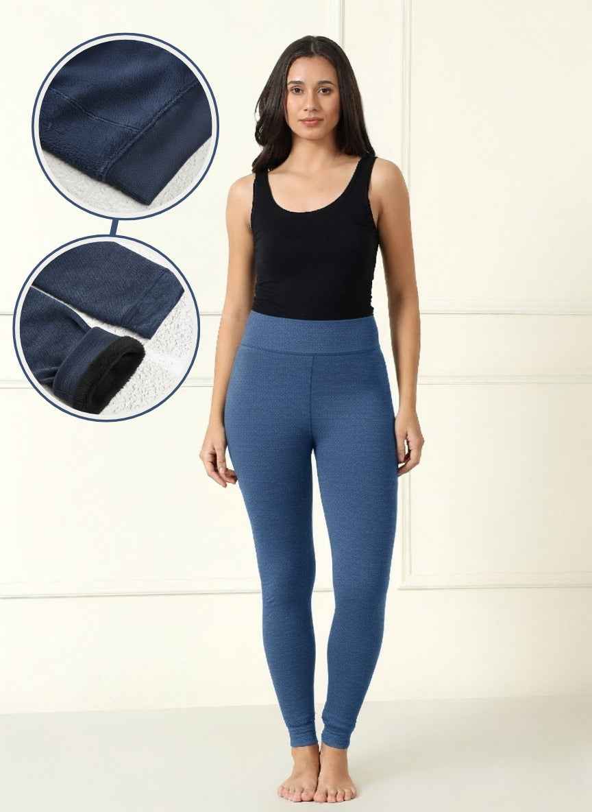 Brachy Women Warm Thermal Woolen Thick Fur Lined Comfortable Winter Thigh-High Waist Skinny Fit Full Legs Stockings