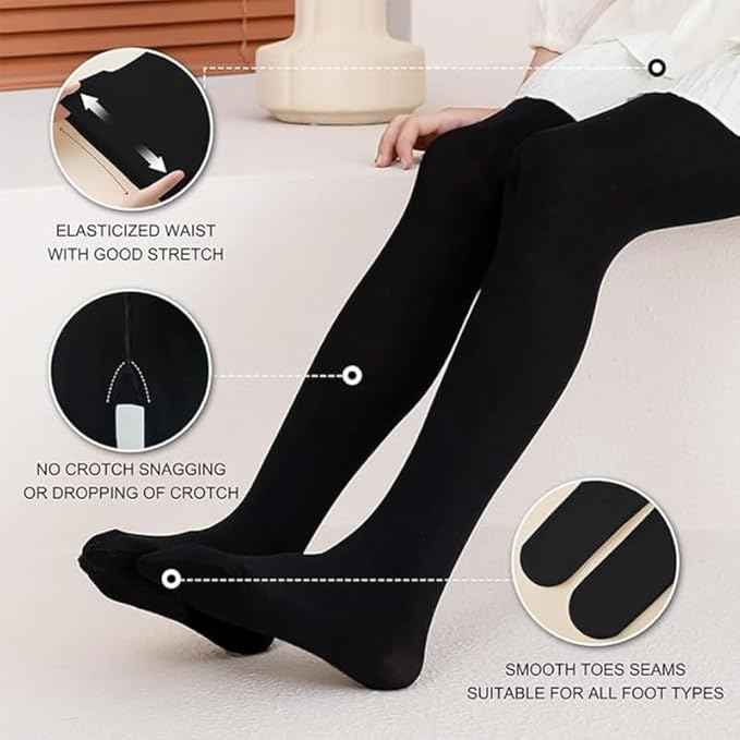 Brachy Girls Pack Of 2 Girls Thermal Tights | Fleece Lined Winter Warm Tights | Soft Stretchable Thermal Leggings for Stretch Fit Tights Pantyhose Stockings | Ideal for Ballet Dancing Everyday Activity