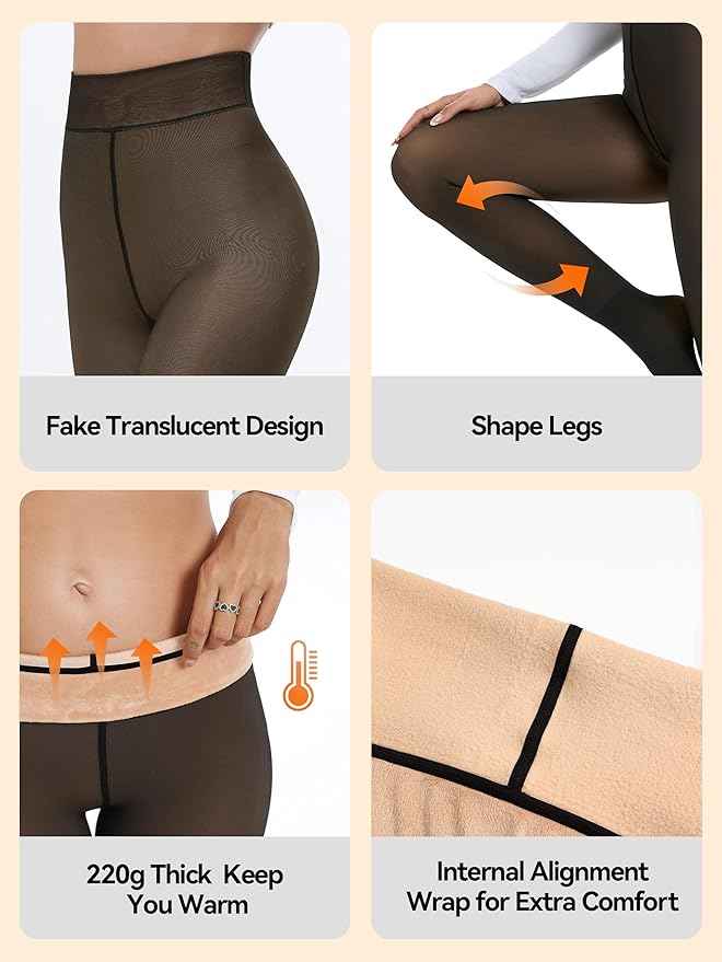 Brachy Girls Pack Of 2 Girls Thermal Tights | Fleece Lined Winter Warm Tights | Soft Stretchable Thermal Leggings for Stretch Fit Tights Pantyhose Stockings | Ideal for Ballet Dancing Everyday Activity