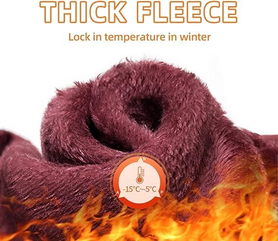 Women Maroon Winter Fur Warm Fleece-Lined Thermal Stretchable Fashion Stockings for Cold Weather. - Brachy
