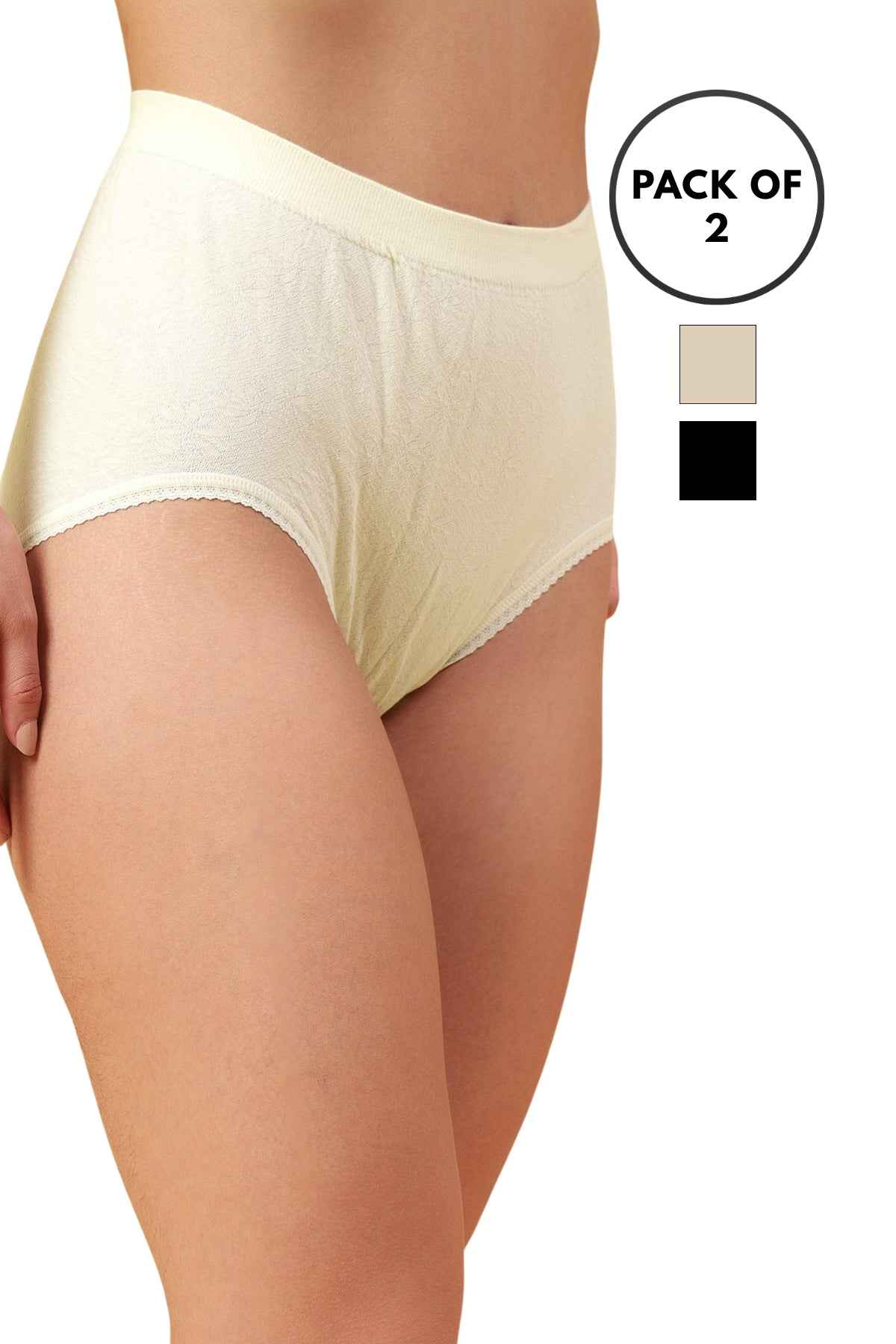 Pack Of 2 Women's Soft Organic Full Coverage High-Rise Stretchable Pregnancy and Maternity Panty