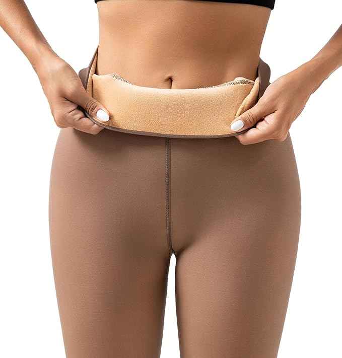 Winter Wear Super Warm Fake Translucent Woolen Fur Double Tone Thermal Jegging Tights