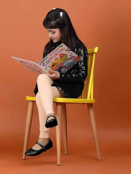 Brachy Girls Kids Skin Winter Warm Ultra Soft Fur Stretchable Thermal Tights Leggings Footless Stockings(Multicolor, 4-14 Years)