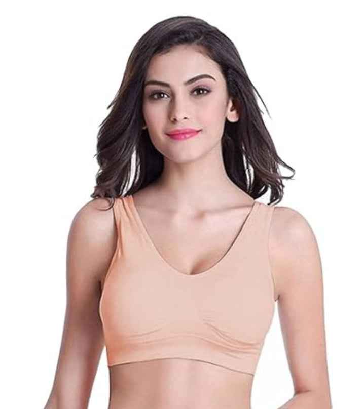 Pack Of 2 Womens Fashion Sports Bra | Seamless, Padded, Non-Wired Gym & Yoga Bra | High Support, Comfortable Everyday Bralette