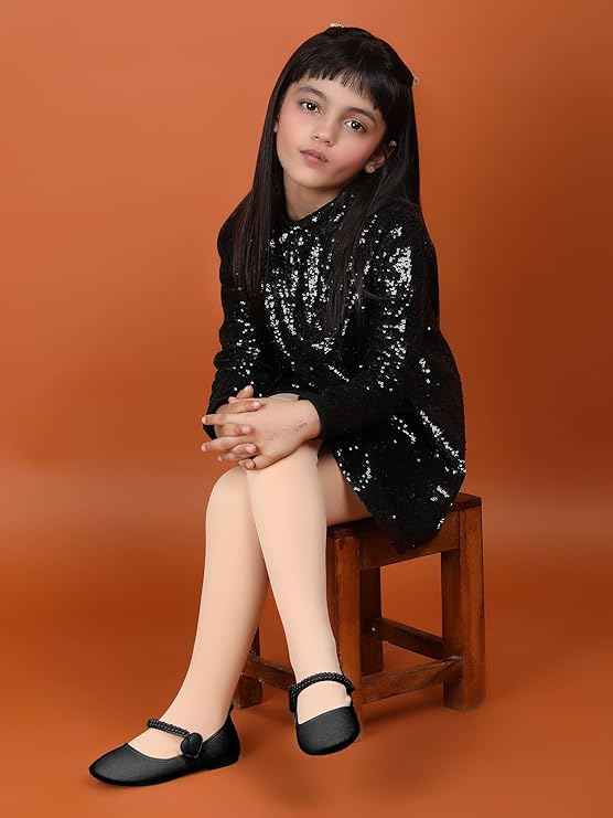 Brachy Girls Pack Of 2 Girls Thermal Tights | Fleece Lined Winter Warm Tights | Soft Stretchable Thermal Leggings for Stretch Fit Tights Pantyhose Stockings | Ideal for Ballet Dancing Everyday Activity