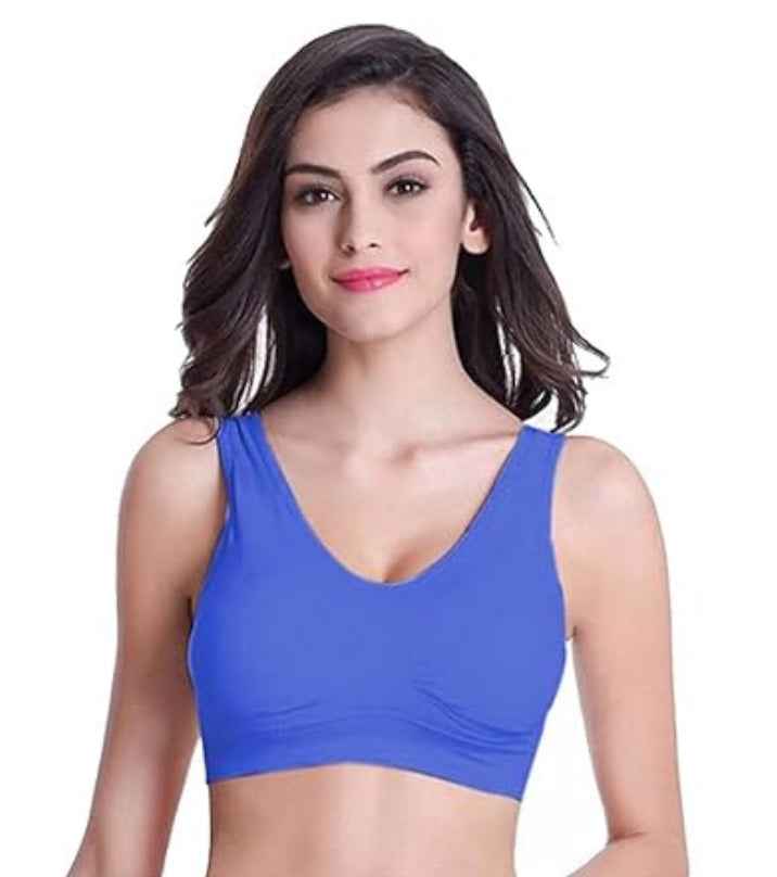 Pack Of 2 Womens Fashion Sports Bra | Seamless, Padded, Non-Wired Gym & Yoga Bra | High Support, Comfortable Everyday Bralette