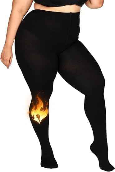 Women Black Winter Fur Warm Fleece-Lined Thermal Stretchable Stockings for Cold Weather Thermal Bottom.