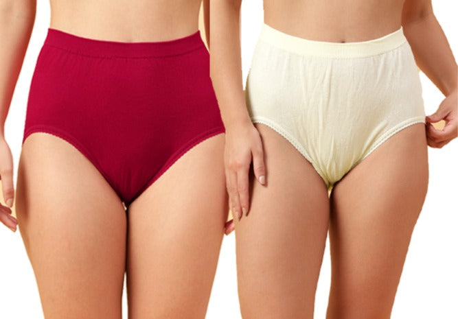 Red nude combo maternity panties for women