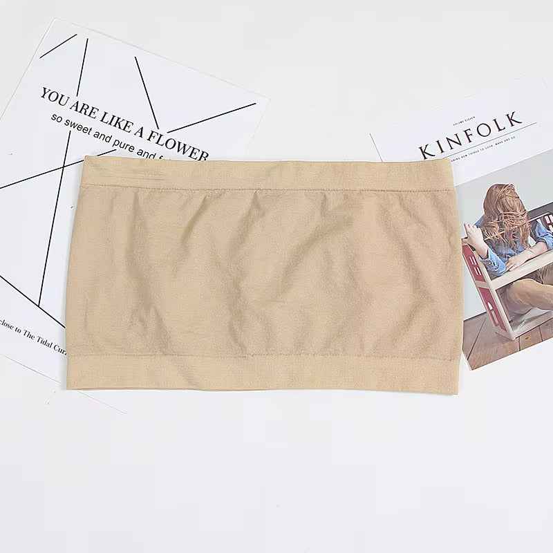 Brachy Women Beige Lightly Padded Seamless Rapid Dry Bandeau Tube Bra