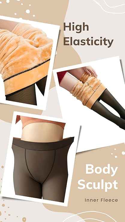 Brachy Girls Pack Of 2 Girls Thermal Tights | Fleece Lined Winter Warm Tights | Soft Stretchable Thermal Leggings for Stretch Fit Tights Pantyhose Stockings | Ideal for Ballet Dancing Everyday Activity