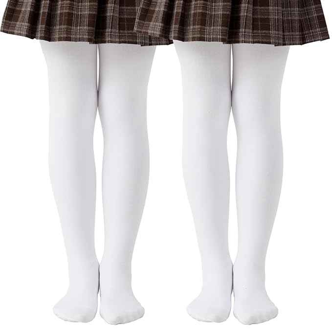 Brachy Girls Pack Of 2 Girls Thermal Tights | Fleece Lined Winter Warm Tights | Soft Stretchable Thermal Leggings for Stretch Fit Tights Pantyhose Stockings | Ideal for Ballet Dancing Everyday Activity