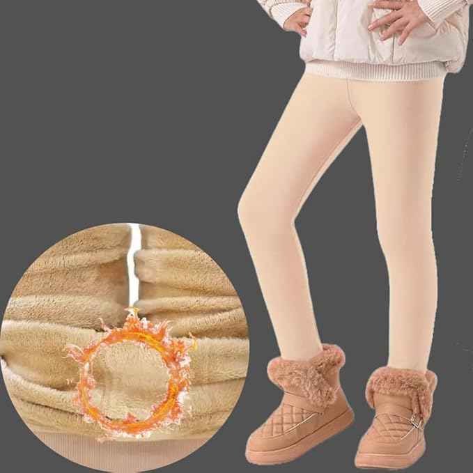 Brachy Girls Kids Skin Winter Warm Ultra Soft Fur Stretchable Thermal Tights Leggings Footless Stockings(Multicolor, 4-14 Years)