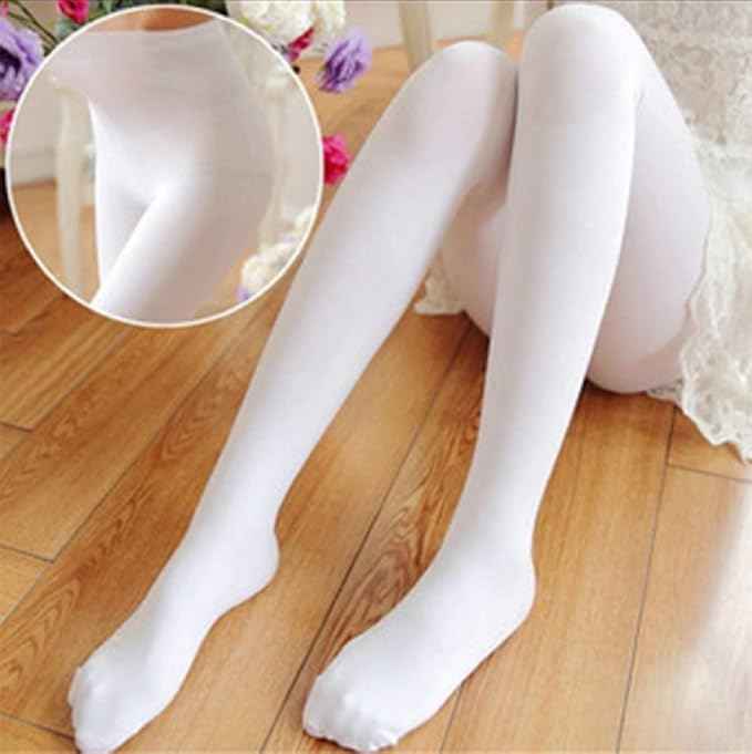 Girls Kids White Winter Warm Ultra Soft Fur Stretchable Thermal Stockings(Multicolor, 4-14 Years)