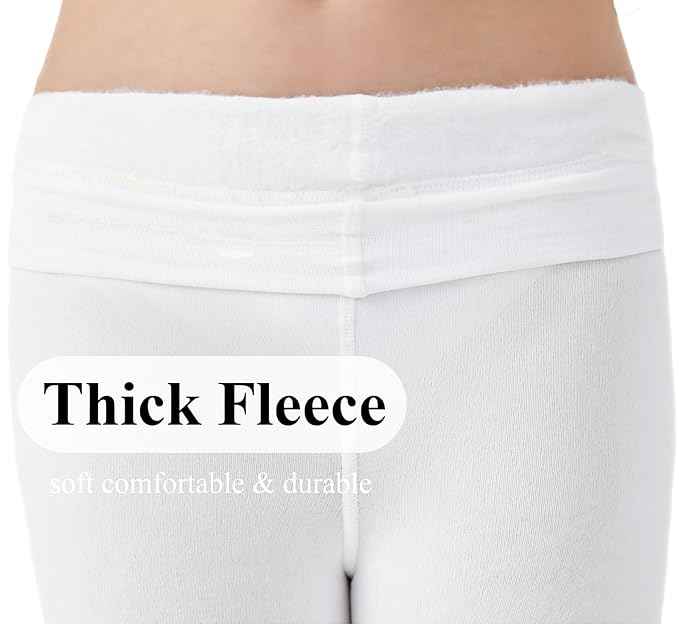 Girls Kids White Winter Warm Ultra Soft Fur Stretchable Thermal Stockings(Multicolor, 4-14 Years)