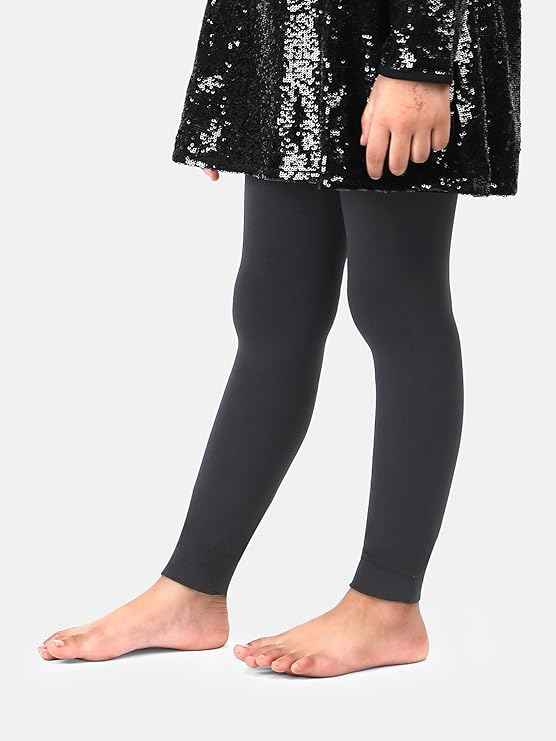 Brachy Girls Kids Grey Winter Warm Ultra Soft Fur Stretchable Thermal Tights Leggings Footless Stockings(Multicolor, 4-14 Years)