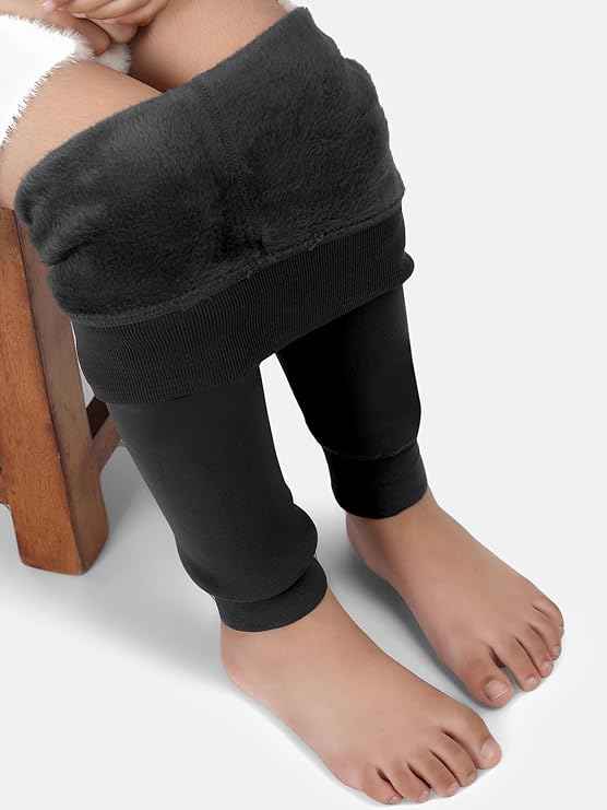 Brachy Girls Kids Winter Warm Ultra Soft Fur Stretchable Thermal Tights Leggings Footless Stockings(Multicolor, 4-14 Years)