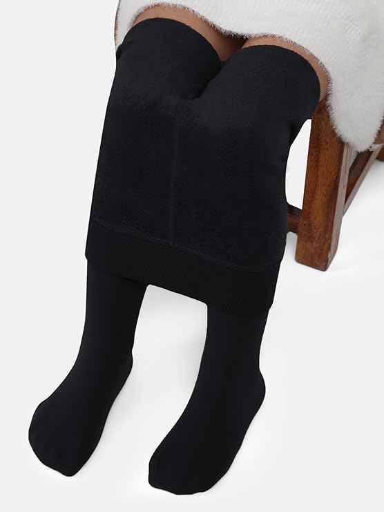 Brachy Girls Pack Of 2 Girls Thermal Tights | Fleece Lined Winter Warm Tights | Soft Stretchable Thermal Leggings for Stretch Fit Tights Pantyhose Stockings | Ideal for Ballet Dancing Everyday Activity