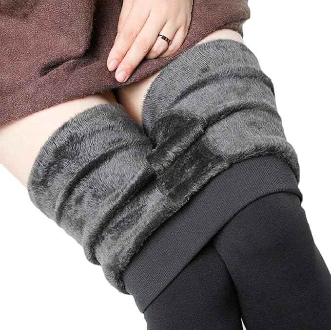 Brachy Girls Kids Grey Winter Warm Ultra Soft Fur Stretchable Tights for Girls | Thermal Fur Stockings
