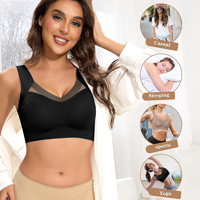 Black padded pushup bra for women