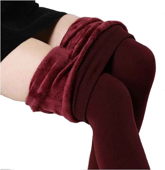 Brachy Girls Kids Maroon Winter Warm Ultra Soft Fur Stretchable Tights for Girls | Thermal Fur Stockings