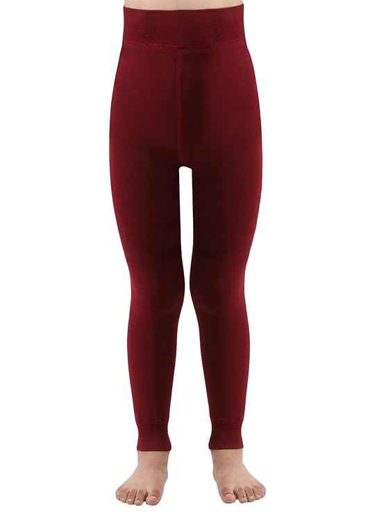 Brachy Girls Kids Maroon Winter Warm Ultra Soft Fur Stretchable Thermal Tights Leggings Footless Stockings(Multicolor, 4-14 Years)