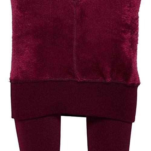 Brachy Girls Kids Maroon Winter Warm Ultra Soft Fur Stretchable Tights for Girls | Thermal Fur Stockings