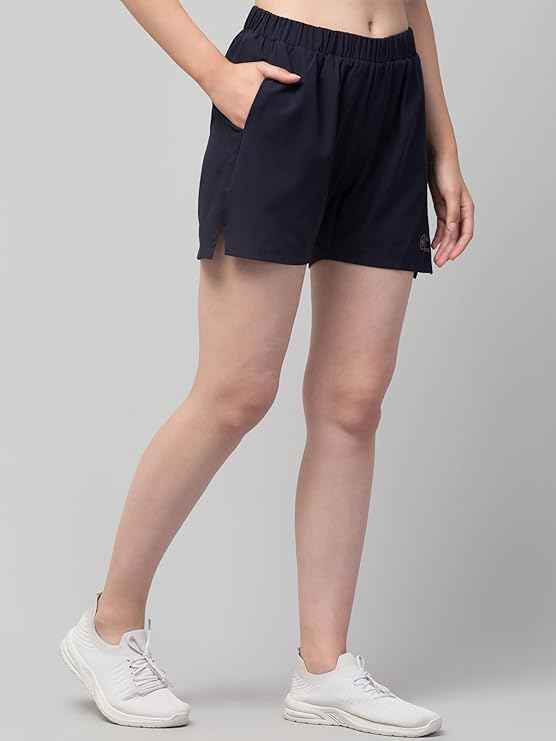 Brachy Sports Shorts for Women Running Gym Workout – Dry Fit Quick Dry Double Layer Inner Compression with Pockets | Breathable Lightweight Athletic Wear Above Knee