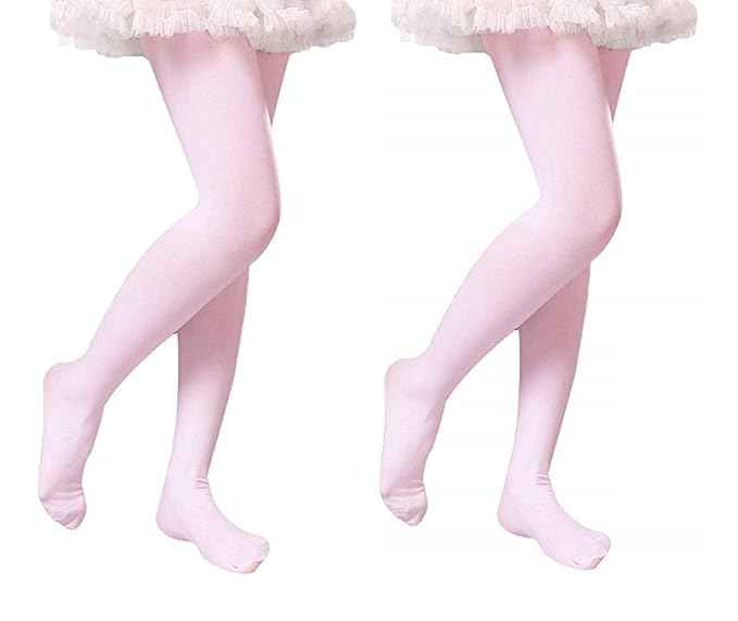 Brachy Girls Pack Of 2 Girls Thermal Tights | Fleece Lined Winter Warm Tights | Soft Stretchable Thermal Leggings for Stretch Fit Tights Pantyhose Stockings | Ideal for Ballet Dancing Everyday Activity