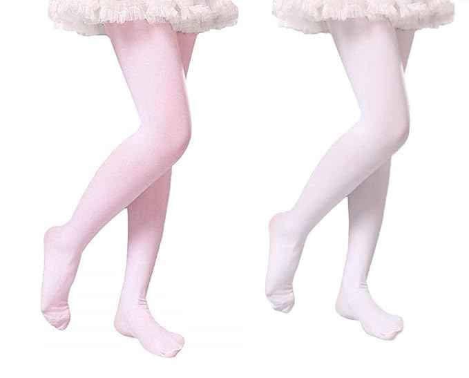 Brachy Girls Pack Of 2 Girls Thermal Tights | Fleece Lined Winter Warm Tights | Soft Stretchable Thermal Leggings for Stretch Fit Tights Pantyhose Stockings | Ideal for Ballet Dancing Everyday Activity